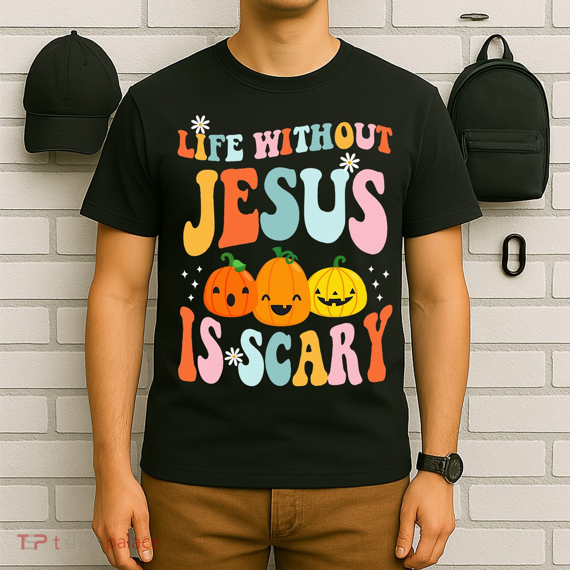 Life Is Scary Without Jesus Christian Faith Halloween T-Shirt
