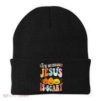 Life Is Scary Without Jesus Christian Faith Halloween Beanie thumb 0