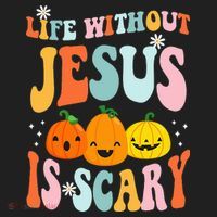 Life Is Scary Without Jesus Christian Faith Halloween Beanie thumb 2