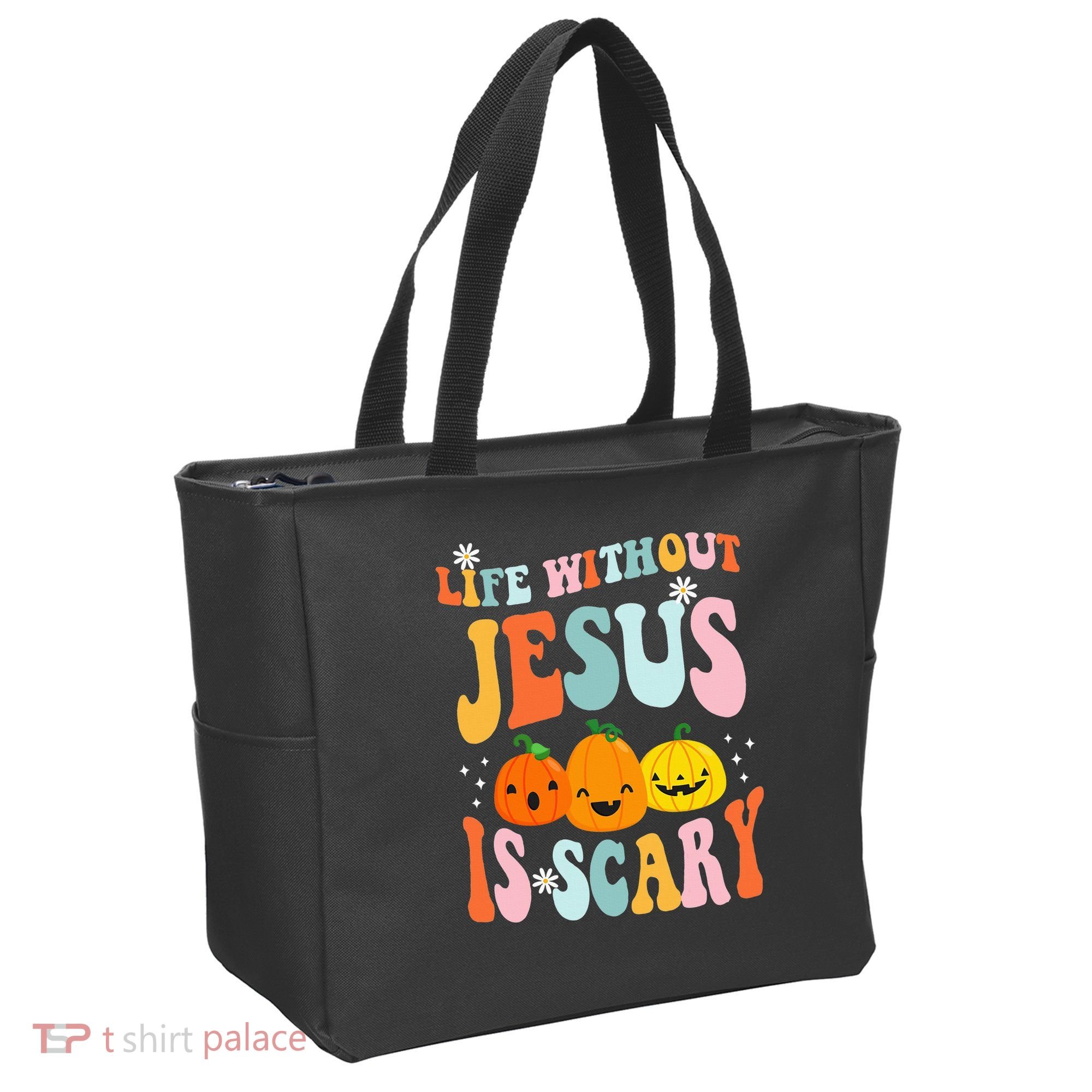 Life Is Scary Without Jesus Christian Faith Halloween Tote Bag