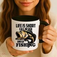 Life Is Short Call In Sick And Go Fishing Coffee Mug thumb 3