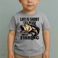 Life Is Short Call In Sick And Go Fishing Toddler T-Shirt thumb 2