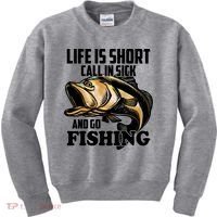 Life Is Short Call In Sick And Go Fishing Kids Sweatshirt thumb 0