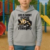 Life Is Short Call In Sick And Go Fishing Kids Hoodie thumb 2