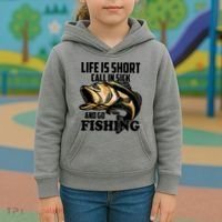 Life Is Short Call In Sick And Go Fishing Kids Hoodie thumb 3