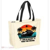 Life Is Short Take The Cruise Funny Cruising Tote Bag thumb 2