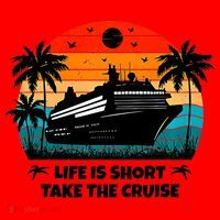 Life Is Short Take The Cruise Funny Cruising Santa Hat thumb 1
