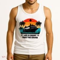 Life Is Short Take The Cruise Funny Cruising Tank Top thumb 3