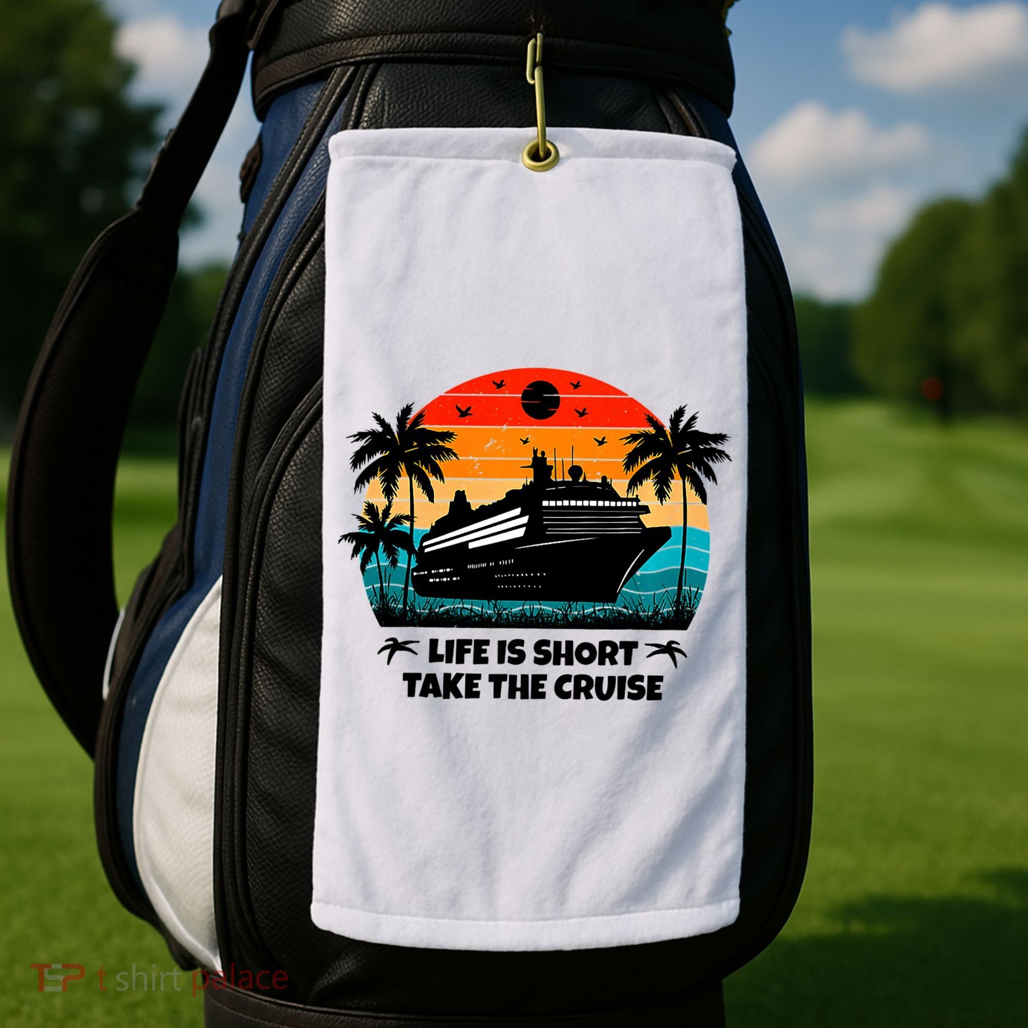 Life Is Short Take The Cruise Funny Cruising Golf Towel