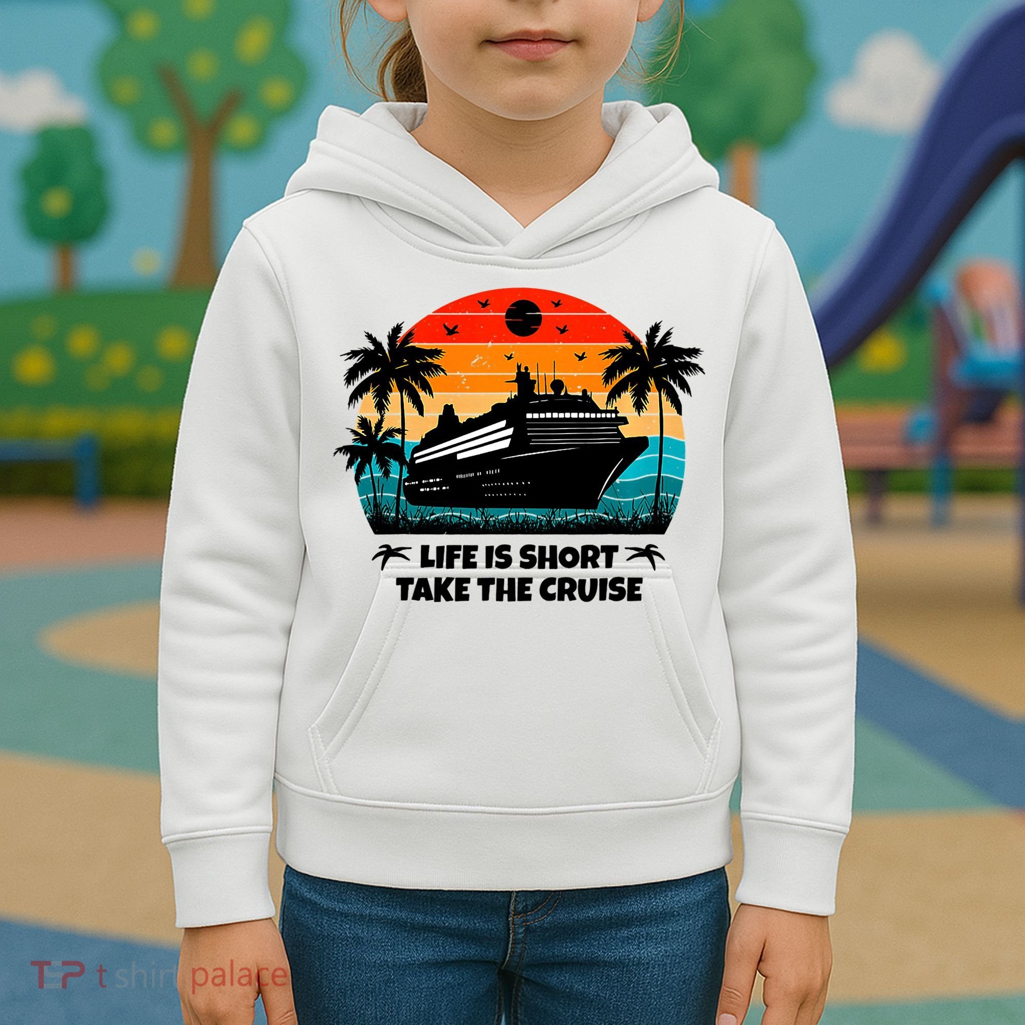 Life Is Short Take The Cruise Funny Cruising Kids Hoodie