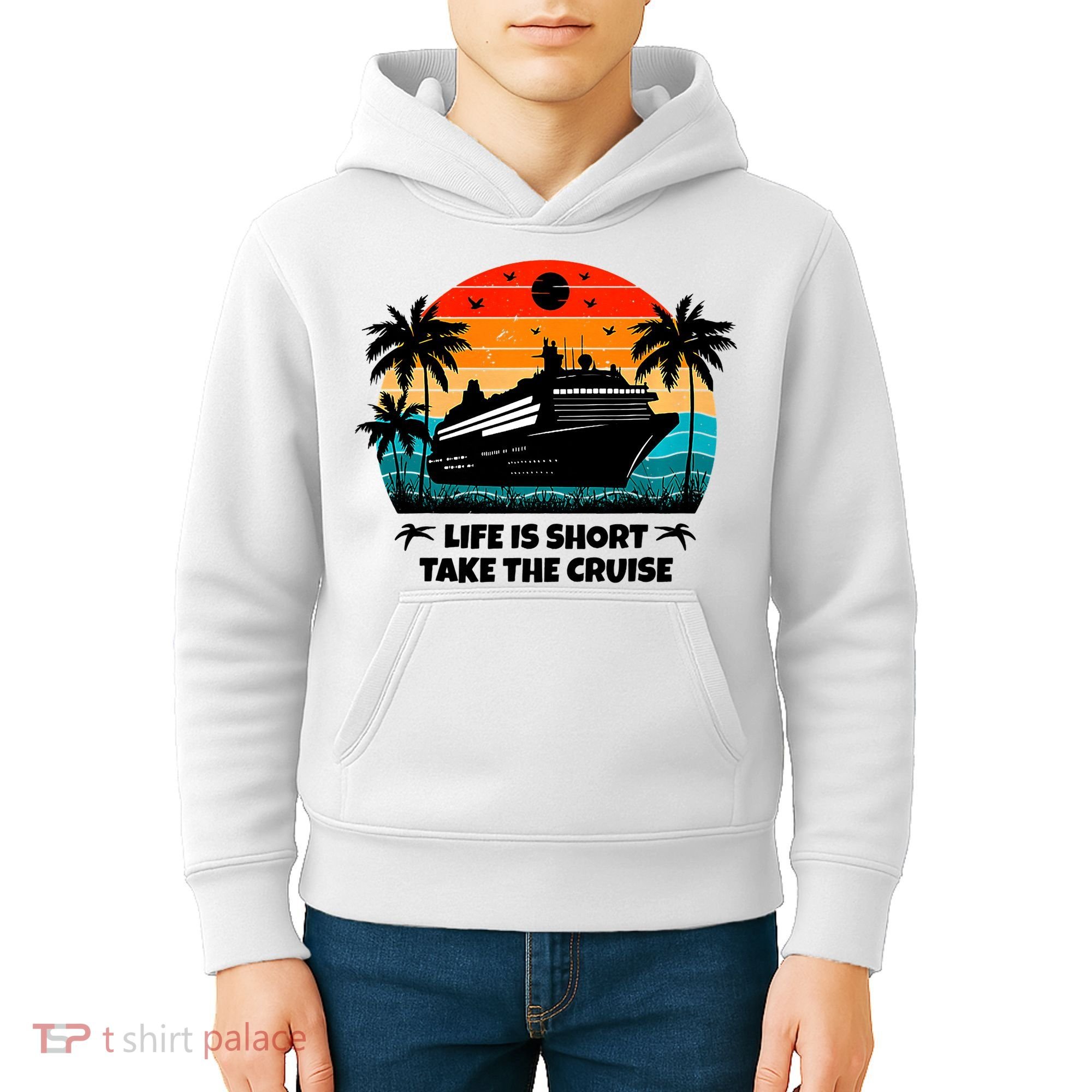 Life Is Short Take The Cruise Funny Cruising Kids Hoodie