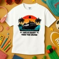 Life Is Short Take The Cruise Funny Cruising Kids T-Shirt thumb 3