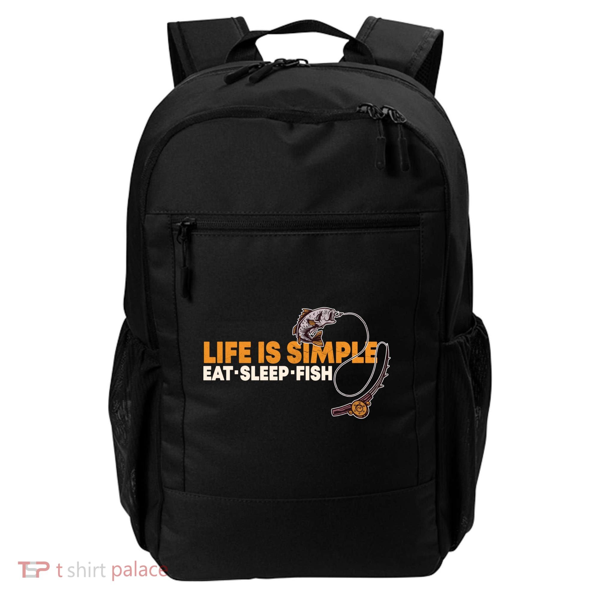 Life Is Simple Eat Sleep Fish Fisher Theme S Cool Gift Backpack