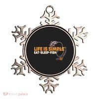 Life Is Simple Eat Sleep Fish Fisher Theme S Cool Gift Ornament thumb 0