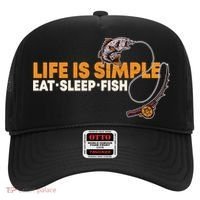 Life Is Simple Eat Sleep Fish Fisher Theme S Cool Gift Hat thumb 0