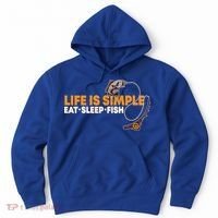 Life Is Simple Eat Sleep Fish Fisher Theme S Cool Gift Hoodie thumb 0