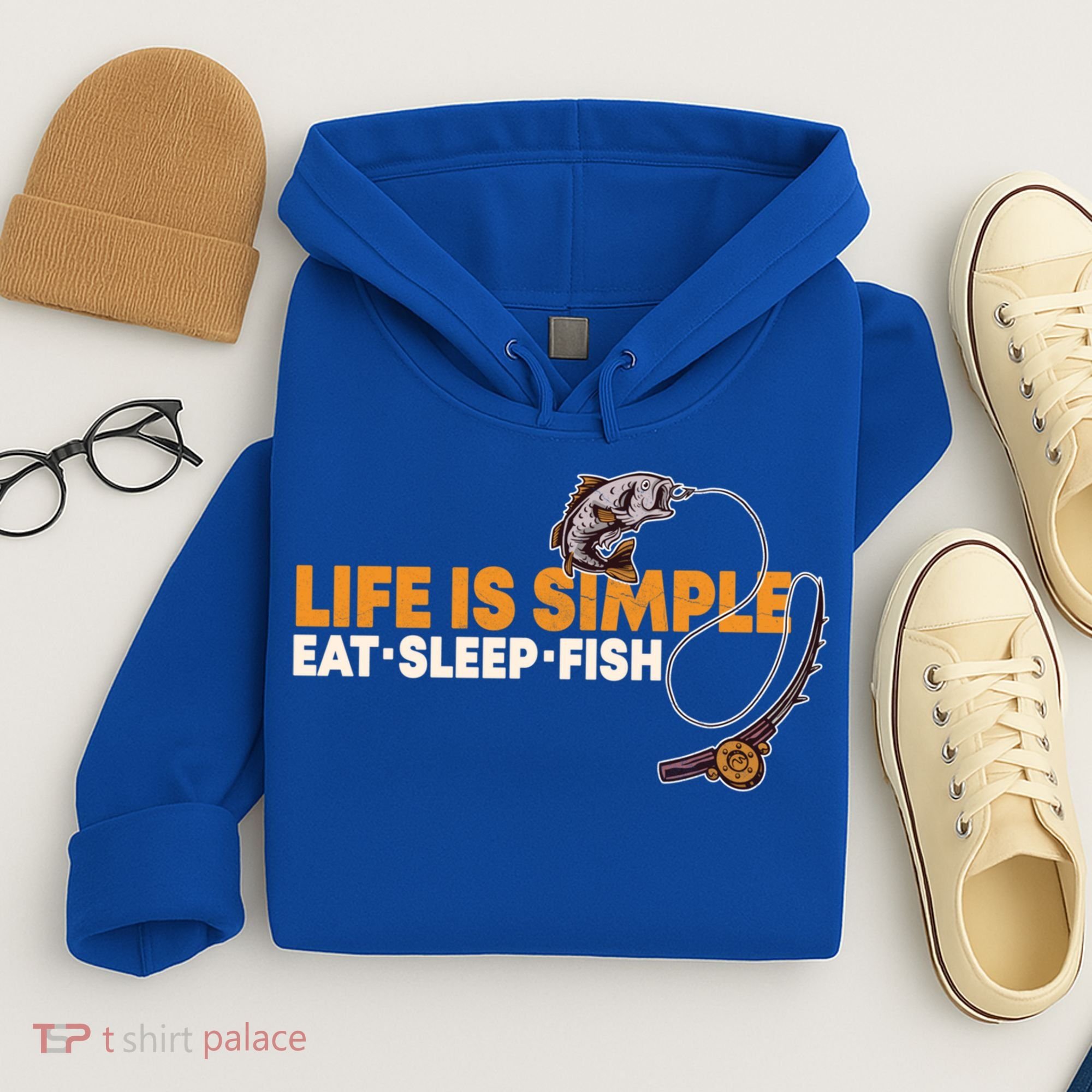Life Is Simple Eat Sleep Fish Fisher Theme S Cool Gift Hoodie