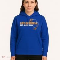Life Is Simple Eat Sleep Fish Fisher Theme S Cool Gift Hoodie thumb 5