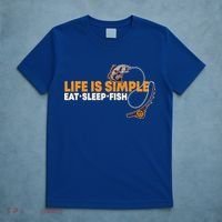 Life Is Simple Eat Sleep Fish Fisher Theme S Cool Gift T-Shirt thumb 5
