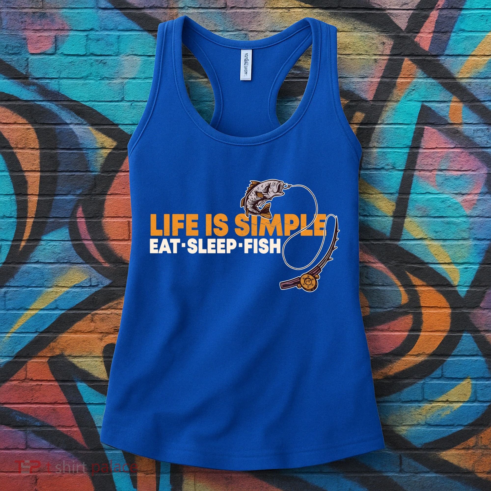 Life Is Simple Eat Sleep Fish Fisher Theme S Cool Gift Women's Tank Top