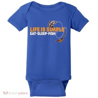 Life Is Simple Eat Sleep Fish Fisher Theme S Cool Gift Baby Bodysuit