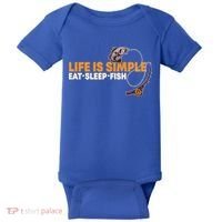 Life Is Simple Eat Sleep Fish Fisher Theme S Cool Gift Baby Bodysuit thumb 0