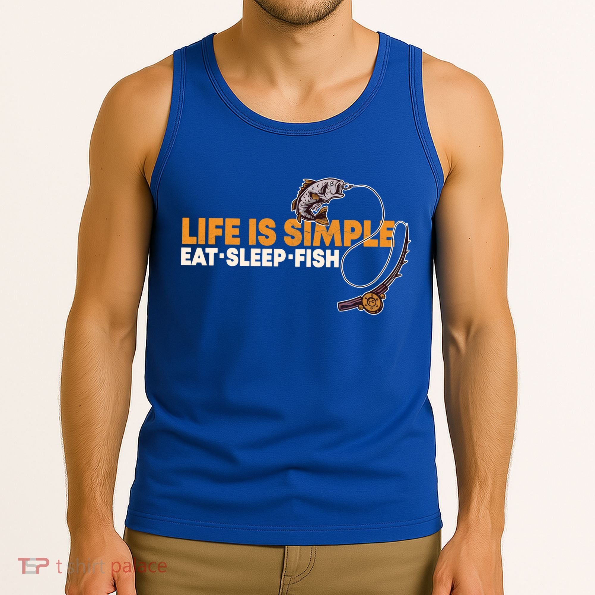 Life Is Simple Eat Sleep Fish Fisher Theme S Cool Gift Tank Top