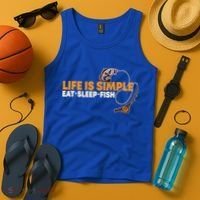 Life Is Simple Eat Sleep Fish Fisher Theme S Cool Gift Tank Top thumb 4