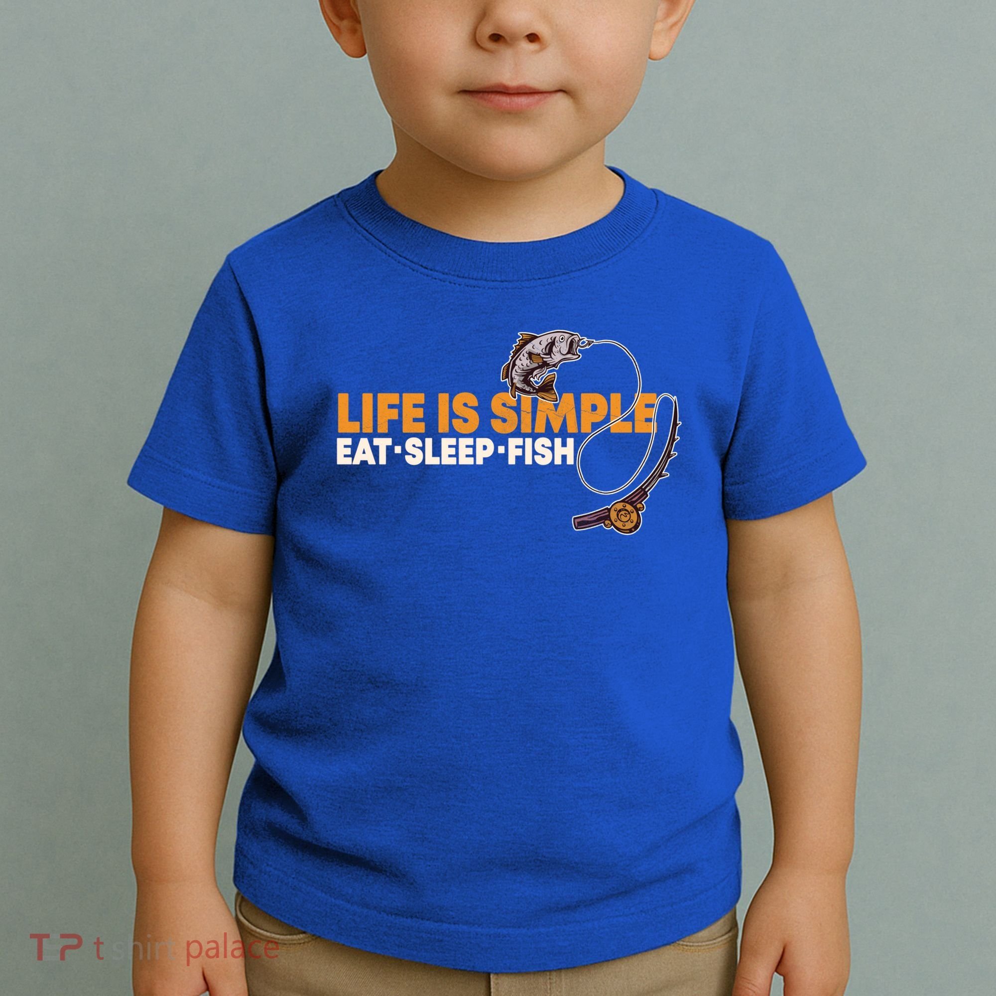 Life Is Simple Eat Sleep Fish Fisher Theme S Cool Gift Toddler T-Shirt