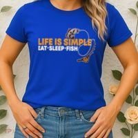 Life Is Simple Eat Sleep Fish Fisher Theme S Cool Gift Women's T-Shirt thumb 2