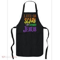 Life Is Scary Without Jesus Halloween Costume Apron thumb 0