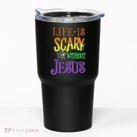 Life Is Scary Without Jesus Halloween Costume Tumbler thumb 0
