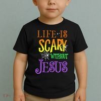 Life Is Scary Without Jesus Halloween Costume Toddler T-Shirt thumb 2