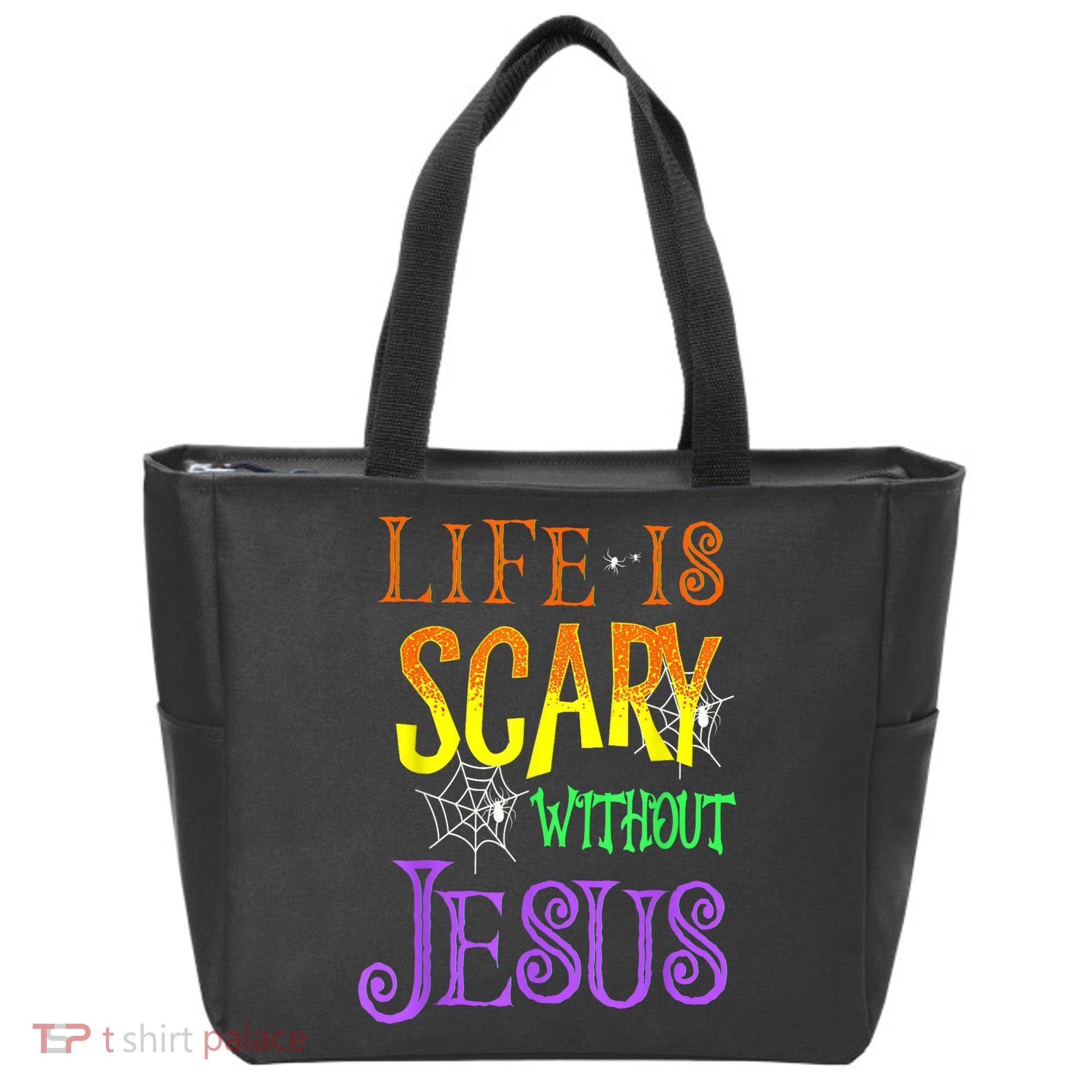 Life Is Scary Without Jesus Halloween Costume Tote Bag
