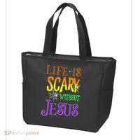 Life Is Scary Without Jesus Halloween Costume Tote Bag thumb 3