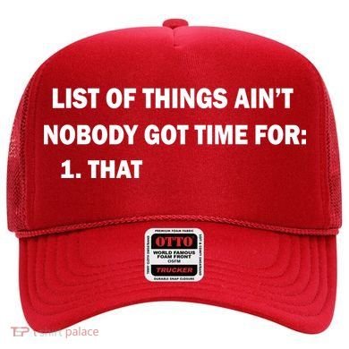 List of things Ain't nobody got time for: 1. That Hat