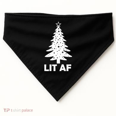 Lit AF Christmas Tree USA-Made Doggie Bandana