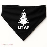 Lit AF Christmas Tree USA-Made Doggie Bandana thumb 0