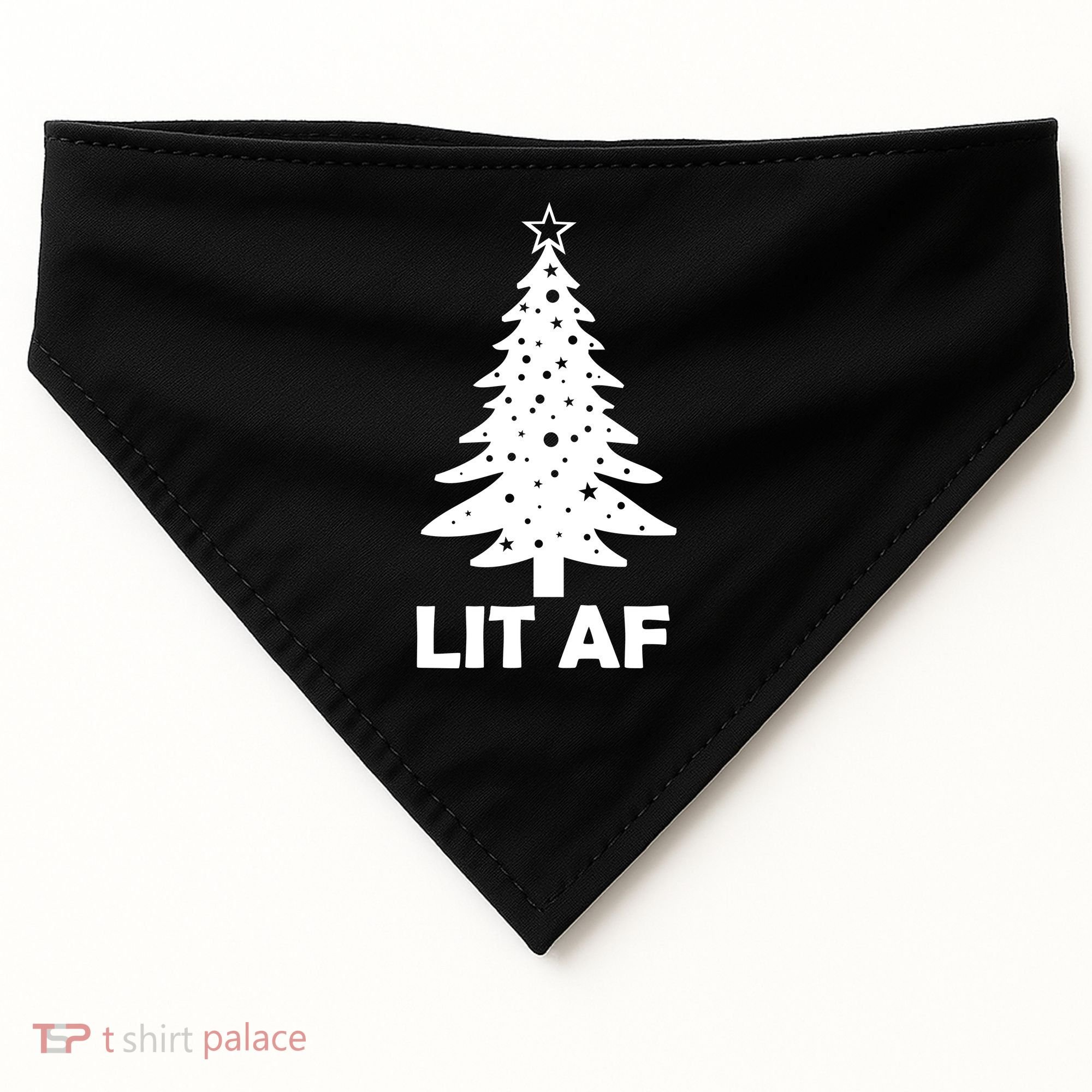 Lit AF Christmas Tree USA-Made Doggie Bandana