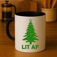 Lit AF Christmas Tree Coffee Mug thumb 4