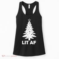 Lit AF Christmas Tree Women's Tank Top thumb 0