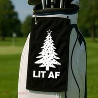 Lit AF Christmas Tree Golf Towel thumb 2