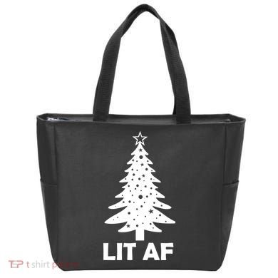 Lit AF Christmas Tree Tote Bag