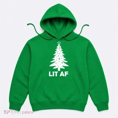 Lit AF Christmas Tree Hoodie