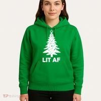 Lit AF Christmas Tree Hoodie thumb 5