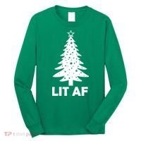 Lit AF Christmas Tree Long Sleeve Shirt thumb 0