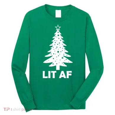 Lit AF Christmas Tree Long Sleeve Shirt