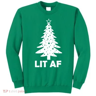 Lit AF Christmas Tree Sweatshirt