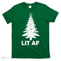 Lit AF Christmas Tree T-Shirt thumb 0