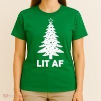 Lit AF Christmas Tree T-Shirt thumb 4